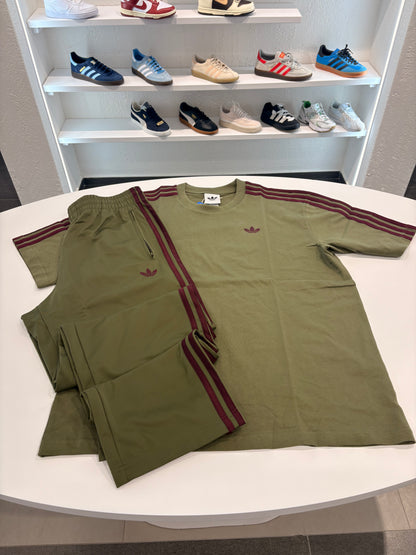 Coordinato Adidas olive/bordeaux
