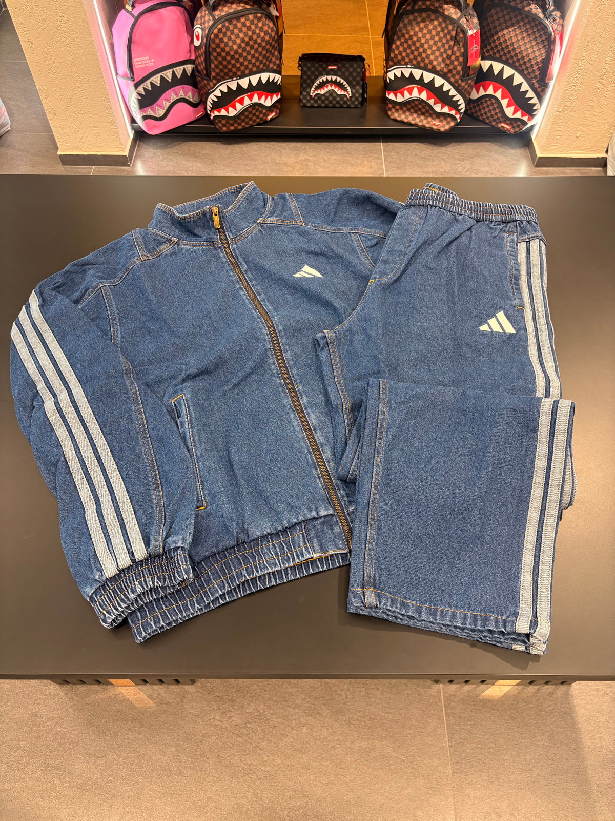 Tuta Adidas in denim blue uomo