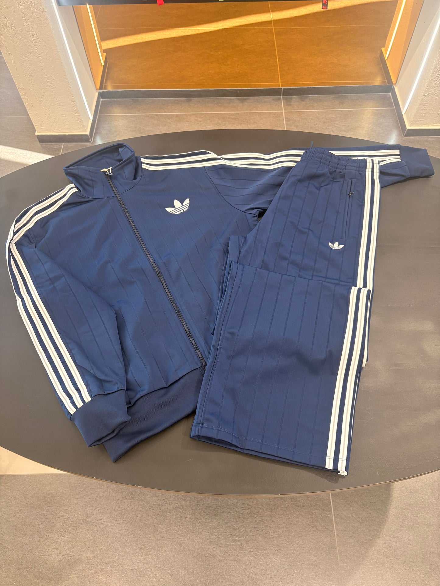 Tuta Adidas pinstripe firebird loose blue