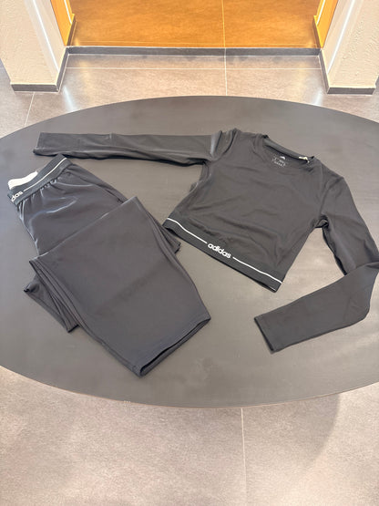 Coordinato Adidas hyperglam cropped long sleeve black