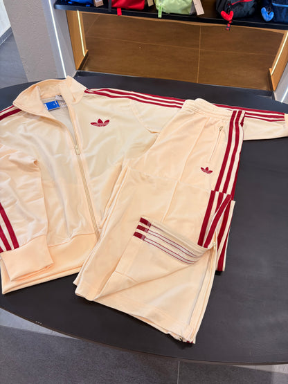 Tuta Adidas firebird Classic panna/3lines Red