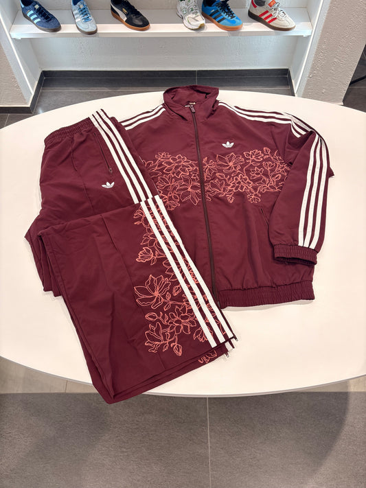 Tuta Adidas floreal 3Lines bordeaux zip