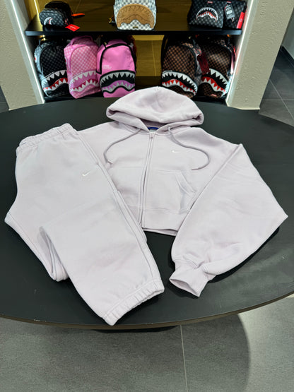 Tuta Nike X zip oversize lilla soft