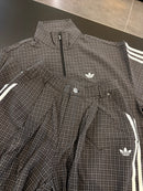 Tuta Adidas checks track top black grey three