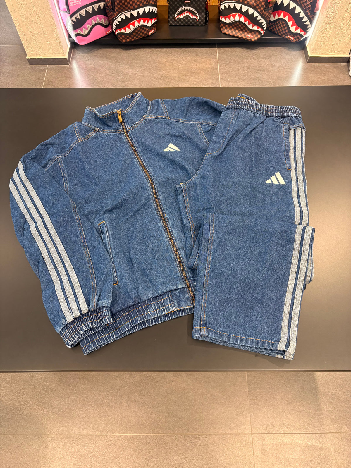 Tuta Adidas in denim blue uomo