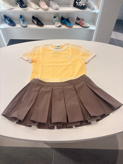Coordinato Adidas gonna brown yellow 3lines