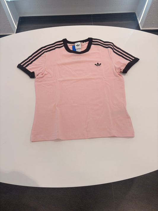 T-shirt 3 stripes Adidas pink coffe