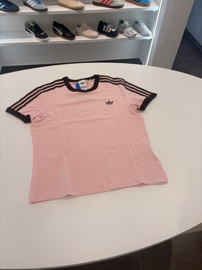 T-shirt 3 stripes Adidas pink coffe