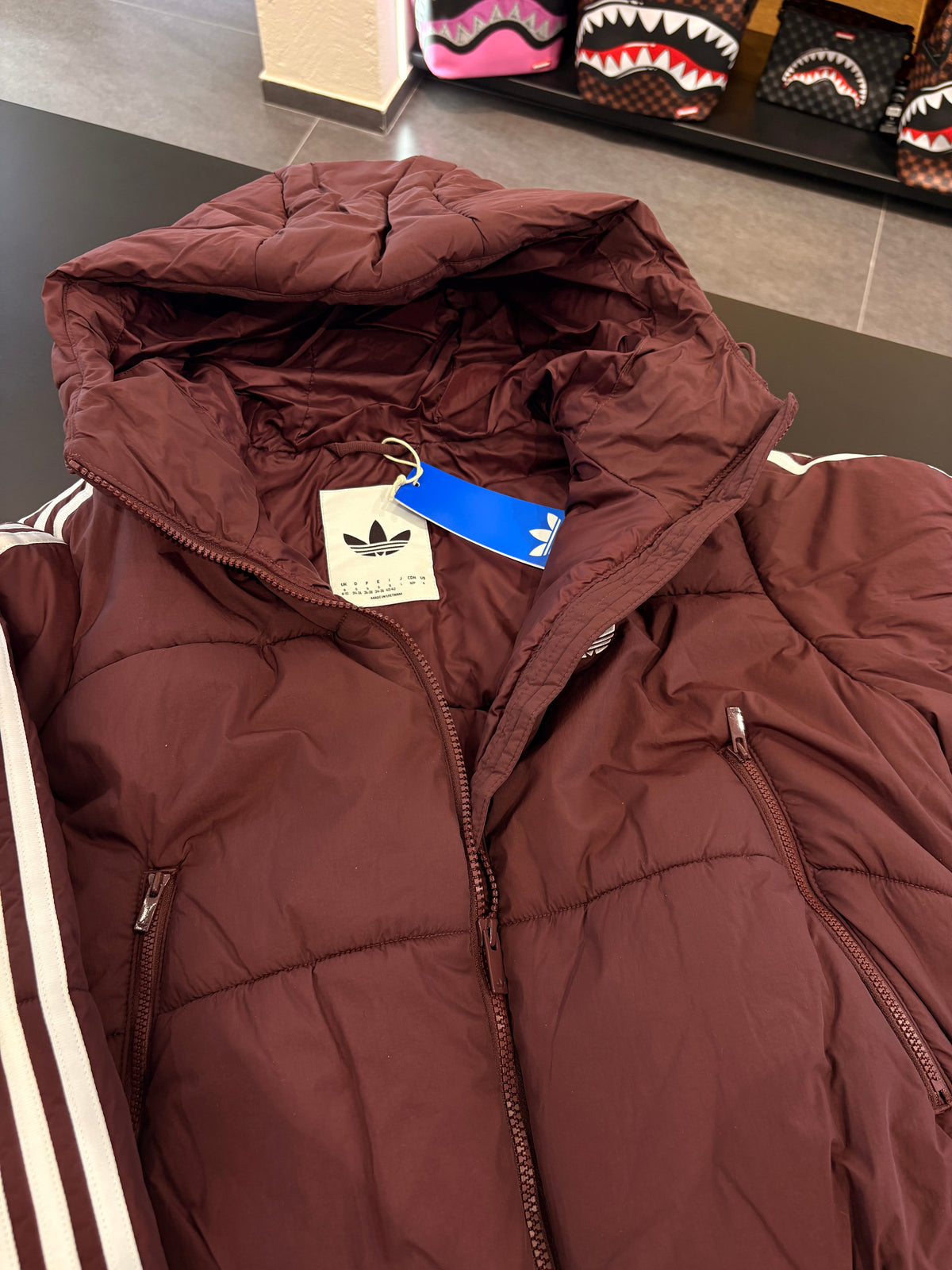 Bomber Puffer Adidas donna crop bordeaux