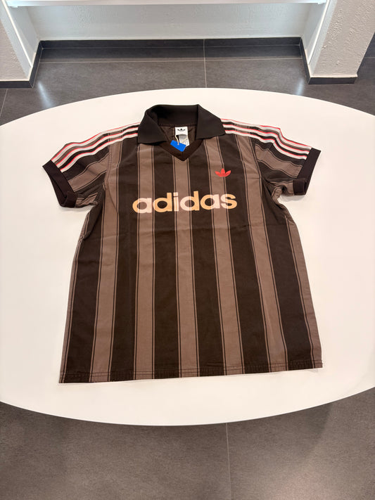 T-shirt Adidas coffee 3 stripes red white