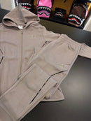 Tuta puma zip logo animalier beige