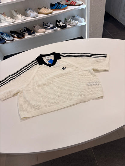 Polo traforata Adidas bianca