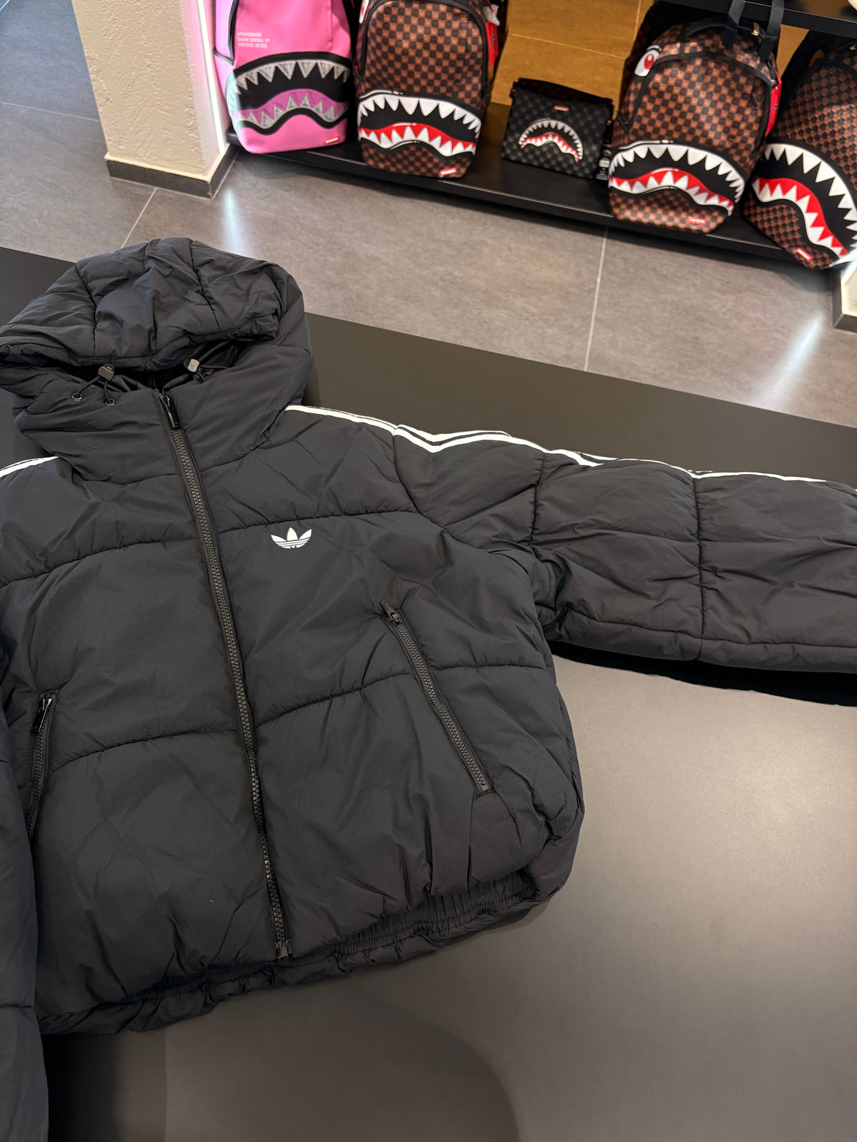 Bomber Puffer Adidas donna crop black