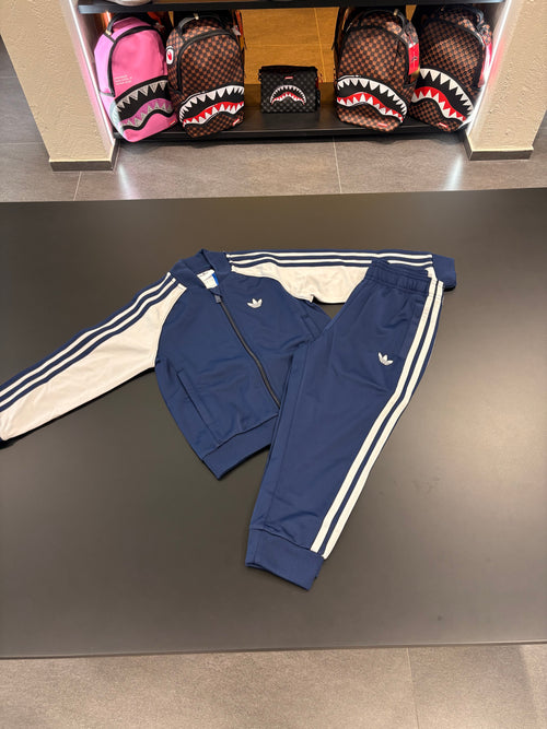 Tuta Adidas two color 3lines blu kids