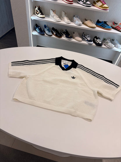 Polo traforata Adidas bianca