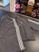 Tuta Adidas checks track top black grey three