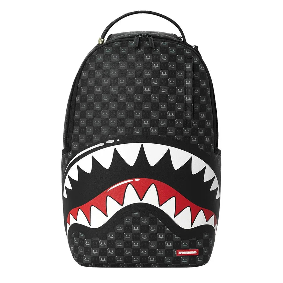 Zaino sprayground sharks in paris wtf bubbly black check backpack
