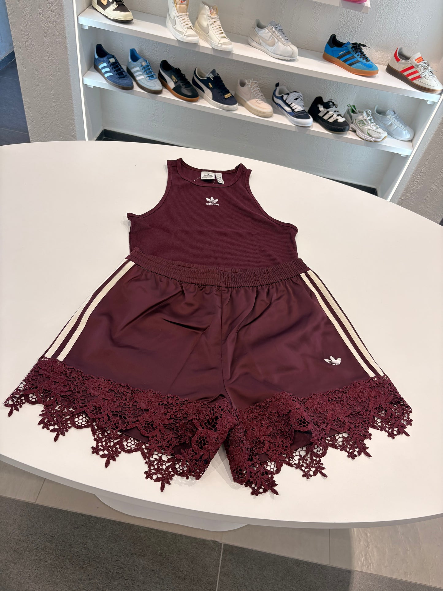 Coordinato Adidas merletto bordeaux