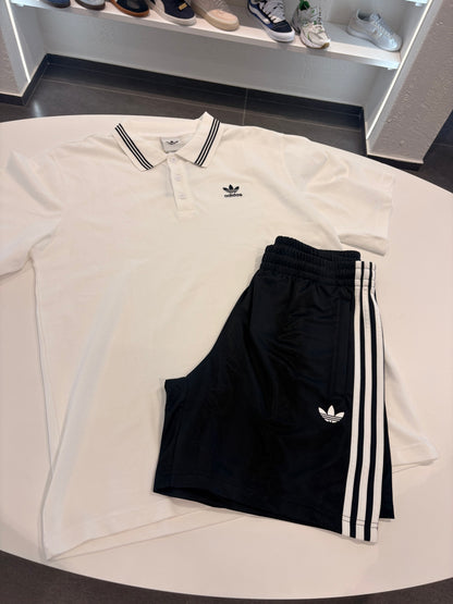 Coordinato polo riga black Adidas uomo