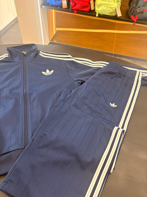 Tuta Adidas pinstripe firebird loose blue