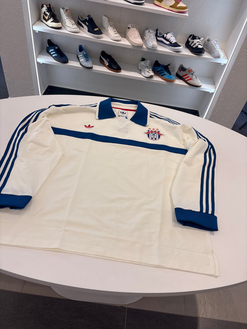 Polo Adidas basket 3lines blu