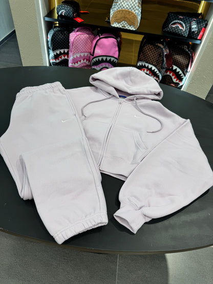 Tuta Nike X zip oversize lilla soft