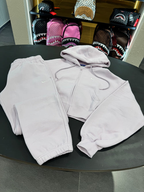 Tuta Nike X zip oversize lilla soft