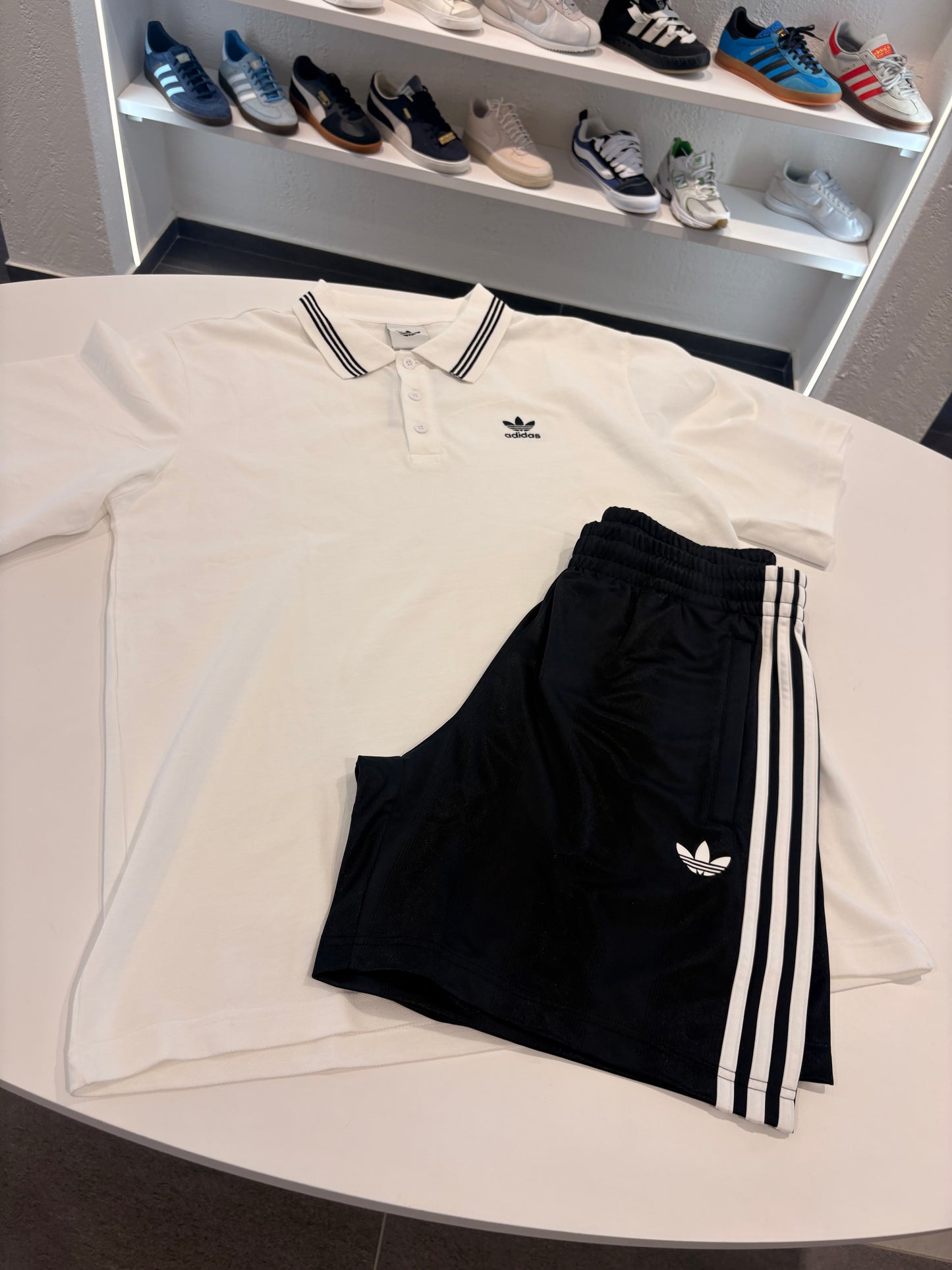 Coordinato polo riga black Adidas uomo