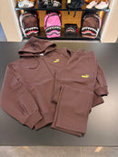Tuta puma full zip brown logo oro