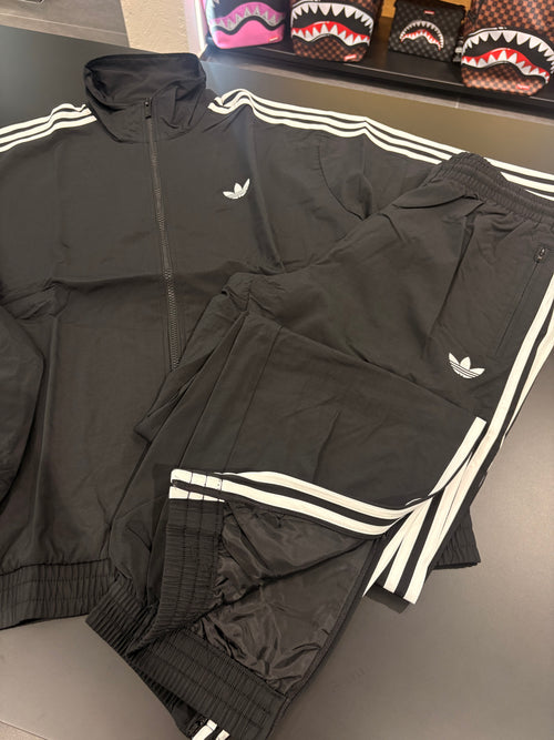 Tuta Adidas firebird woven black 3lines white