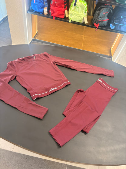 CORDSET leggings bordeaux long sleeve
