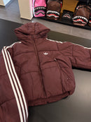 Bomber Puffer Adidas donna crop bordeaux