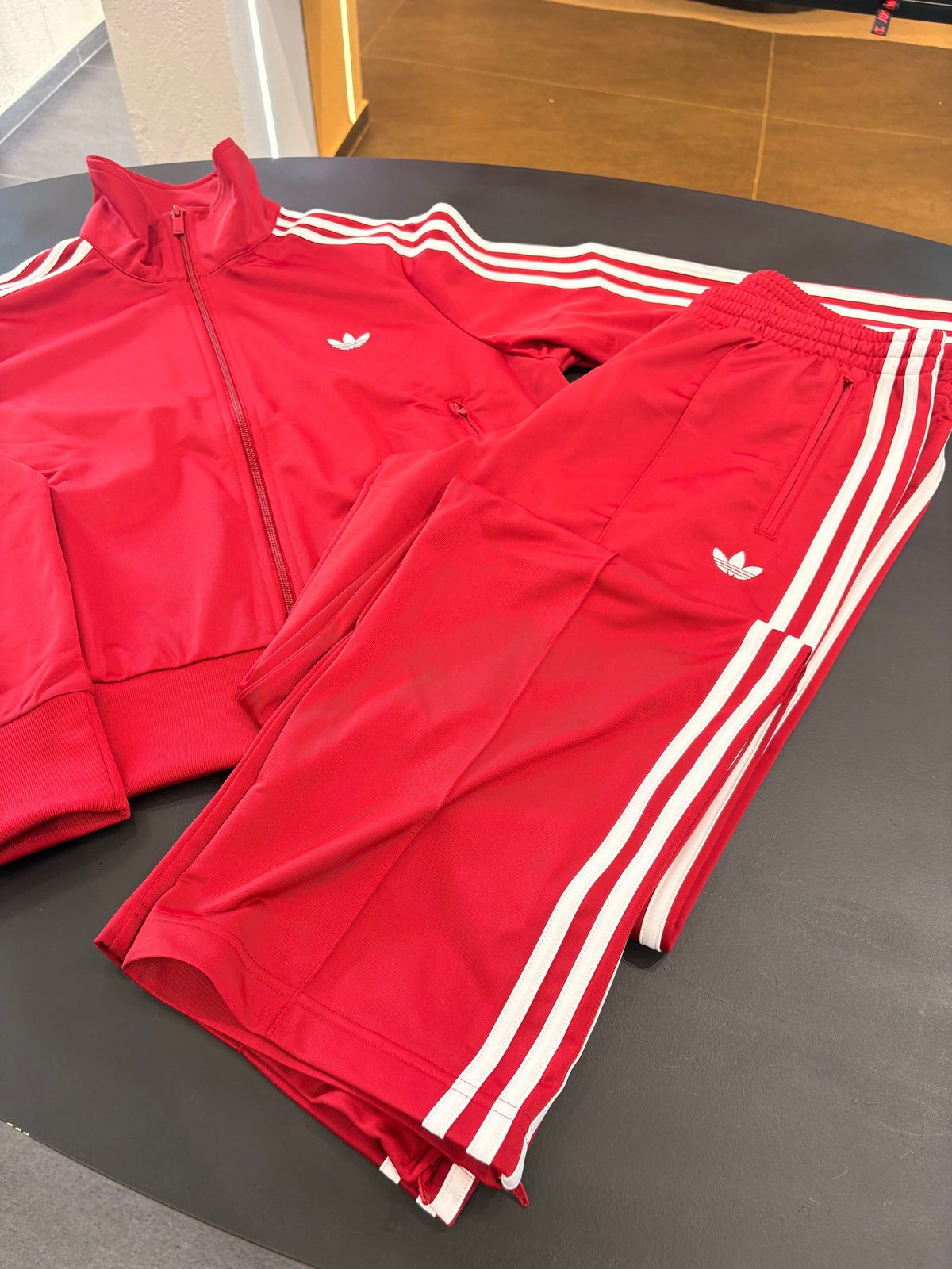 Tuta Adidas firebird Classic crop bordeaux