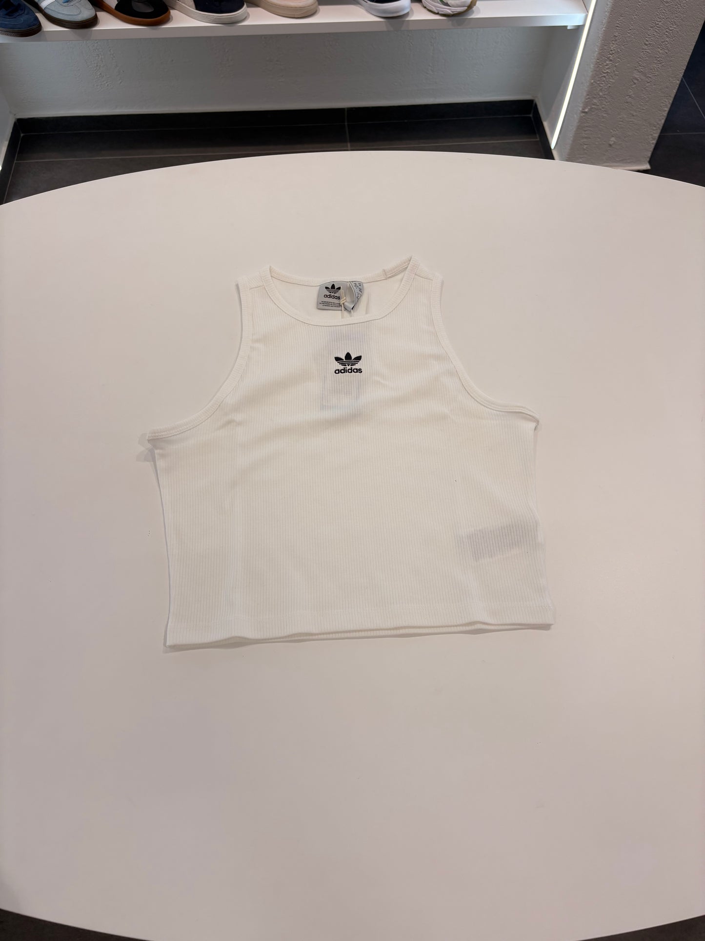 Canotta Adidas bianca logo black