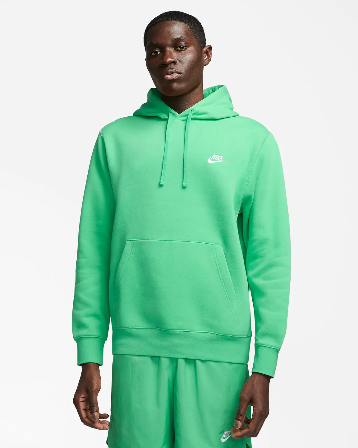 FELPA CON CAPPUCCIO IN PILE NIKE SPORTSWEAR CLUB - VERDE BV2653-363