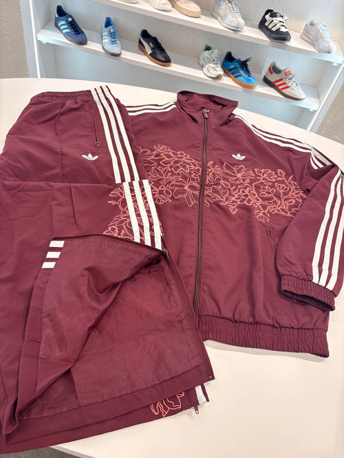 Tuta Adidas floreal 3Lines bordeaux zip