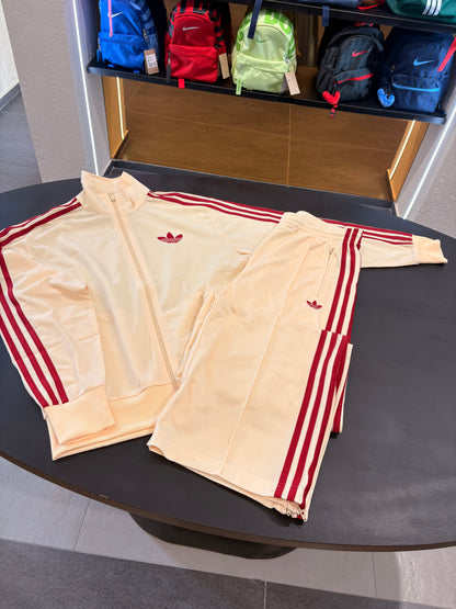 Tuta Adidas firebird Classic panna/3lines Red