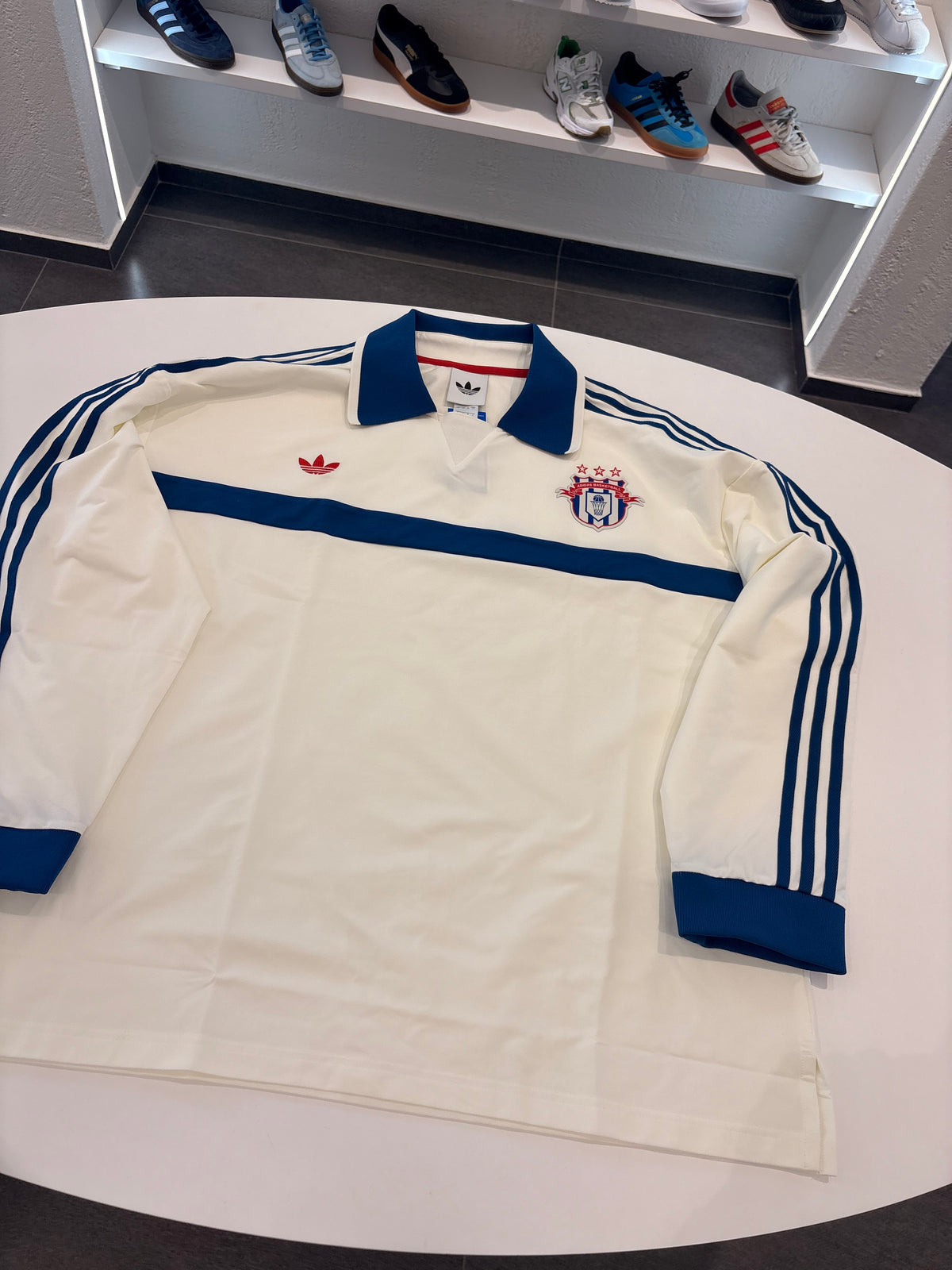 Polo Adidas basket 3lines blu