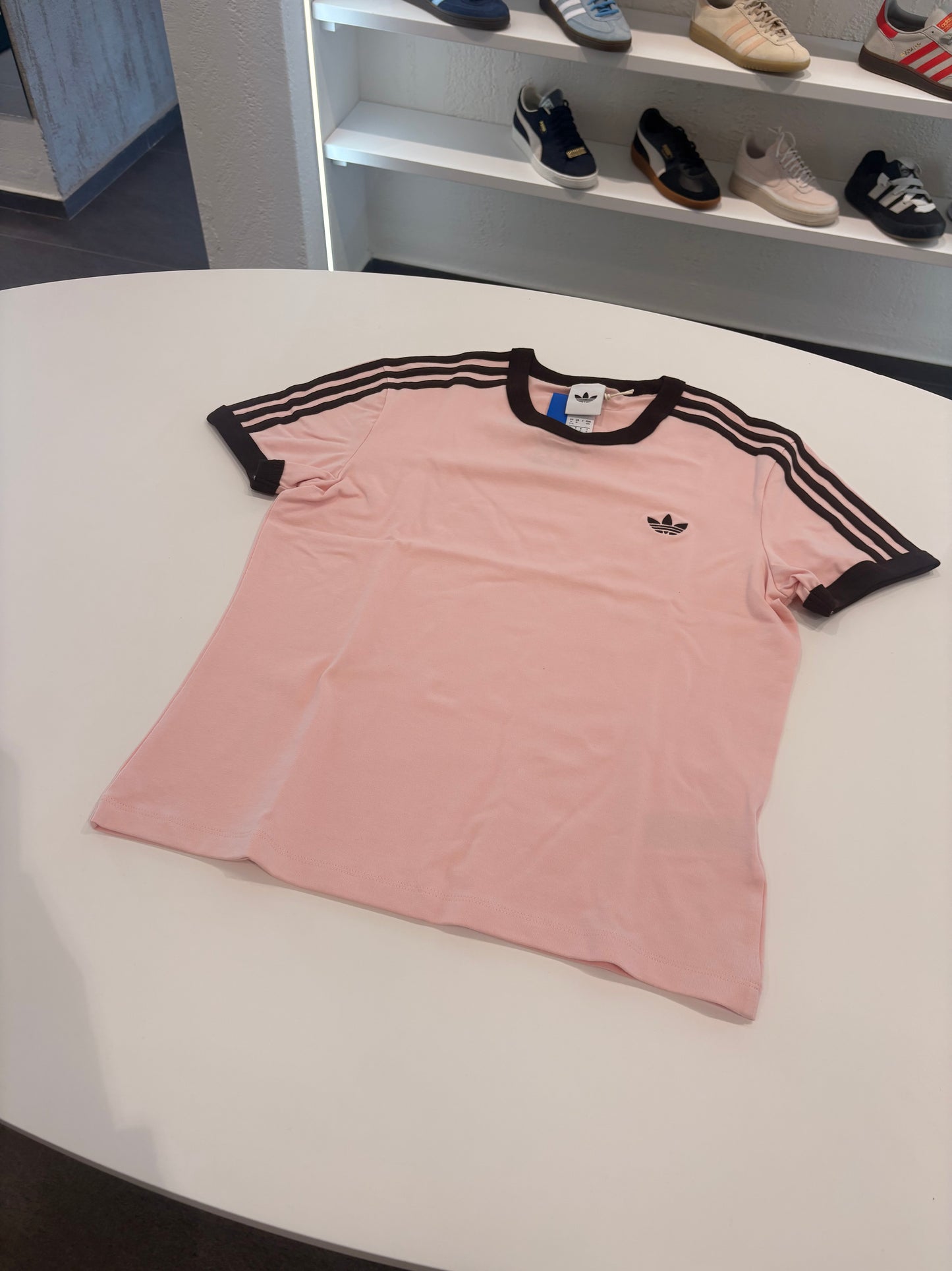 T-shirt 3 stripes Adidas pink coffe