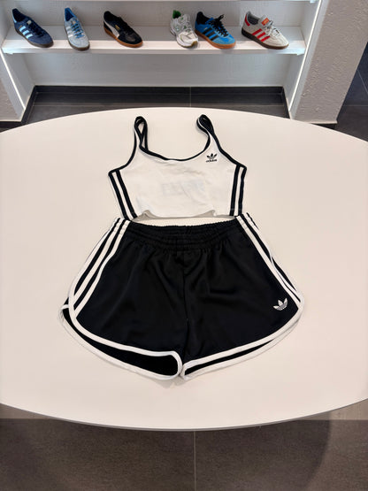 Coordinato Adidas canotta white Lines black
