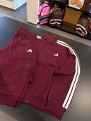 Tuta Adidas felpata bordeaux