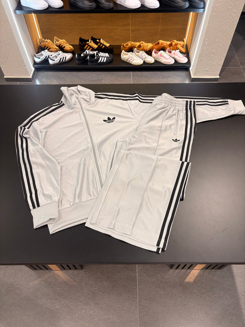 Tuta Adidas argento 3lines black