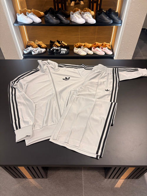 Tuta Adidas argento 3lines black